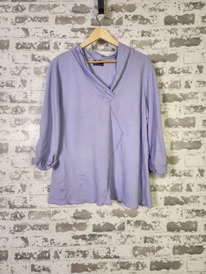 Fenini ассиметричный фиолетовый богемное V шеи рубашка размер большой туника верхний читать - Изображение 1 из 4