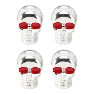 4 Custom SKULL License Plate Bolt Screw Silver Plastic Motorcycle Chopper Bobber - Picture 1 of 10