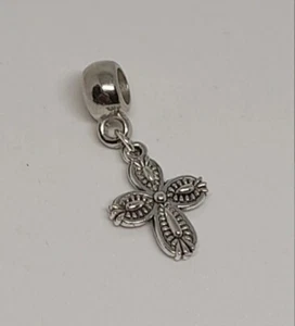 Charm Ciondolo Per Bracciale Croce Rosario Tono Argento ( Modello Pandora - Foto 1 di 2