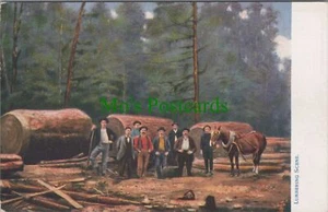 Industry Postcard - USA - California Giant Trees - Lumbering Scene Ref.RS29357 - Picture 1 of 2