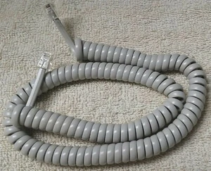 15 Feet Telephone Modular Coiled Handset Cord (Grey Color), RJ9, 15ft, 15' - Picture 1 of 1