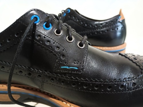 CLARKS BROGUES BLACK WINGTIP BUSINESS CASUAL STRINGATE Oxford taglia: 12 come nuovi!