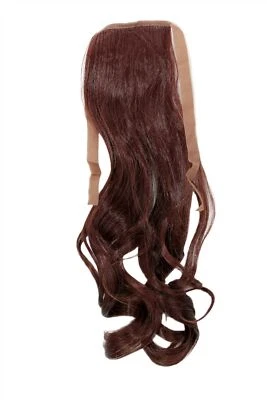 Haarteil ZOPF Kastanien-Braun wellig 45cm YZF-TC18-33 Band Klammer Extension - Bild 1 von 2