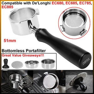 51mm Coffee Bottomless Portafilter Compatible with De'Longhi EC680, EC685, EC785 - Picture 1 of 24