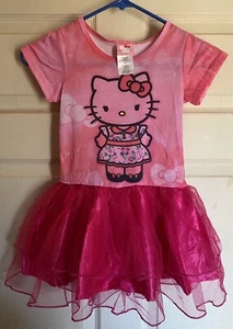 Toddler Girl's Hello Kitty Tye Dye Pink Tutu Dress Size 6 / 6x New - Picture 1 of 5