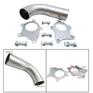 UNIVERSAL Turbocharger Kits T3 T4 90 Degree Downpipe 2.5“ Downpipe Dump Pipe - Picture 1 of 8