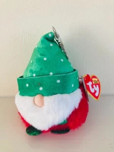 TY BEANIE BOOS KEYCLIP TURVEY THE GNOME  BRAND NEW 2023 CHRISTMAS PUFFIES - Picture 1 of 1