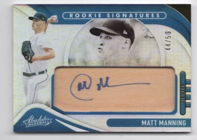 2022 PANINI ABSOLUTE ROOKIE SIGNATURES AUTO BAT MATT MANNING /50 - Image 1 of 2