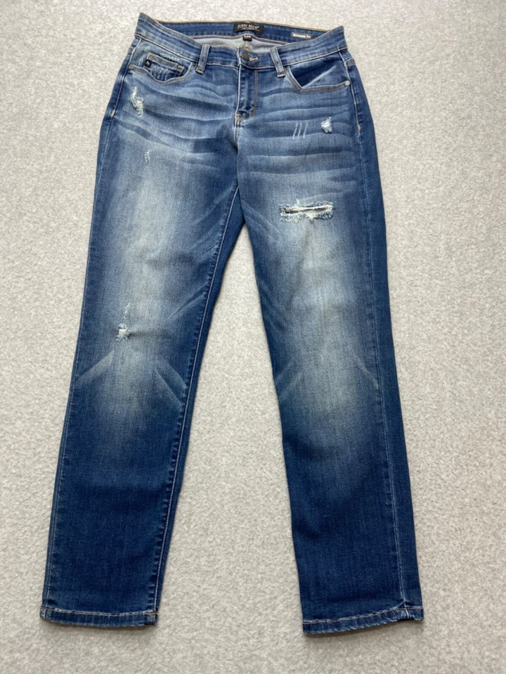 Jeans Judy Blue para mujer talla 7/28 azules corte novio desgastado elástico Foto 1 de 4