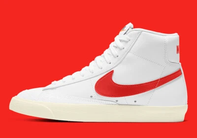 Women's Nike Blazer Mid '77 VNTG White Habanero Red Sail CZ1055-101 Vintage - Image 1 of 4