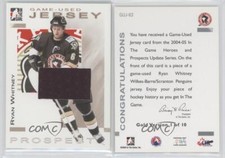 2004-05 ITG Heroes and Prospects Game-Used Jersey Gold /10 Ryan Whitney #GUJ-63