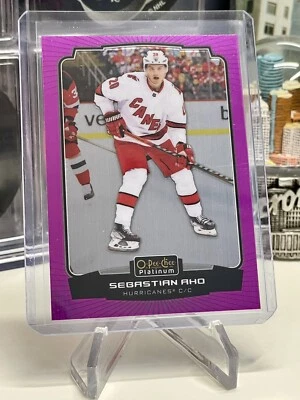 2022-23 O-Pee-Chee Platinum - Matte Pink #14 Sebastian Aho NHL Carolina - Image 1 of 2
