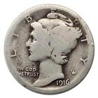 1916-P Mercury Dime G Good 90% Silver