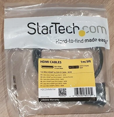 HDCDVIMM1M STARTECH MINI HDMI TO DVI-D CABLE M/M - Image 1 of 3