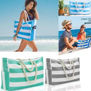 Extra Large Beach Bag for Women with Zipper Waterproof Beach Tote Bags with Zip~ - Picture 1 of 17
