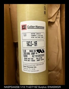 Cutler-Hammer 5ACLS-18R Current Limiting High Voltage Fuse - 390(18R) Amp, 5.08k - Picture 1 of 3