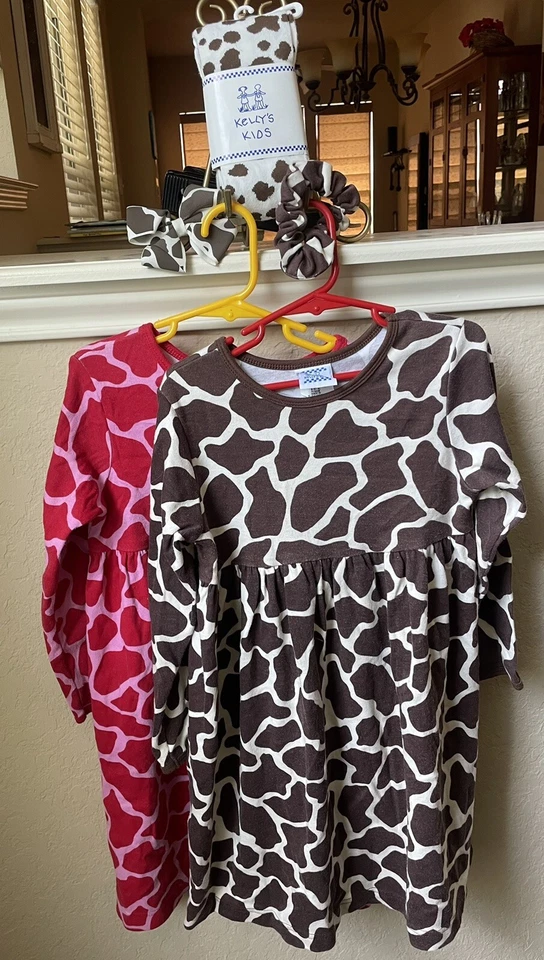 Kelly’s Kids Giraffe Dress & Hair Accessories Lot - Image 1 of 1