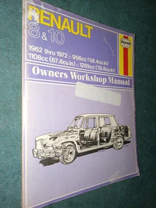 Renault 8 y 10 1962-1972 manual de tienda/libro de reparación de Hayne 71 70 69 68 67 66 65+ - Imagen 1 de 5