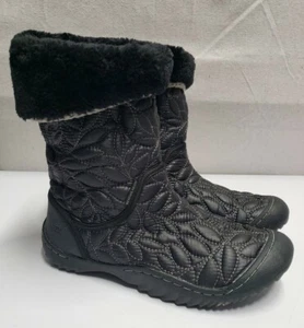 JBU Walnut Weather Ready Boots BLACK Size 7 Upper Design Rubber Sole Fur - Picture 1 of 9