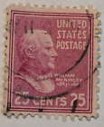 U.S. Postage Stamp ~ William Mckinley ~ 1897-1901 ~ 25¢ Red Stamp ~ J13