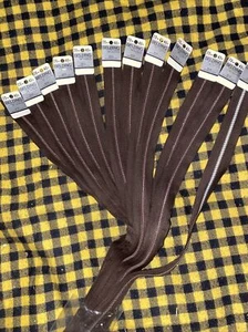 12 Lot New YKK 20” Brown #868 Zipper Metal Automatic Lock NOS Belding HBT Cotton - Picture 1 of 6