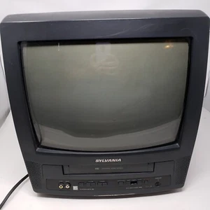 Sylvania 13” TV VCR Combo Model 6313CE A Retro Gaming  For Parts or Repair - Picture 1 of 10