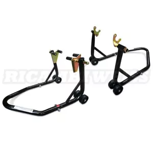 STVK PROFI MOTORRAD STÄNDER MONTAGESTÄNDER SET VORNE+HINTEN MOTORRADHEBER NEU - Bild 1 von 1