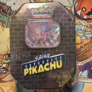 Pokemon Detective Pikachu Mewtwo-GX Exclusive Tin Set Trading Card Game - 2019 - Picture 1 of 2