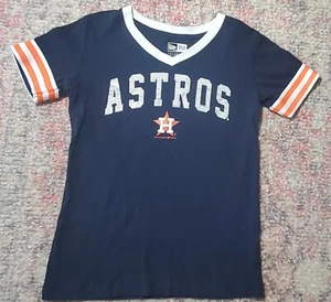 Houston Astros New Era Genuine Merchandise Girl's SS V-Neck T-Shirt-Size 10/12 - Picture 1 of 12