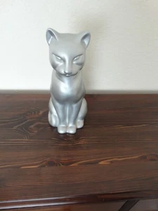 Vintage 90`s - Large Size - Silver or Grey Cat Ornament - Picture 1 of 5