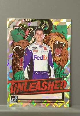 🏁NASCAR 2023 Donruss Unleashed Denny Hamlin #U6 Silver Checker - Image 1 of 2