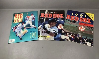1990 1991 BOSTON RED SOX Official Yearbook Baseball Scorecard Lot - Image 1 of 4