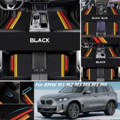 For BMW M1 M2 M3 M4 M5 M6 Car Floor Mat Custom Auto Carpets Rugs All Weather - Image 1 of 4