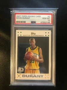 2007-08 Topps RC Rookie Card #2 Kevin Durant PSA 10 GEM MINT Settke Supersonics - Picture 1 of 2