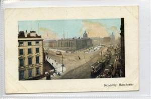 (Gc6321) MANCHESTER, tranvías en cola en Piccadily, sin usar c1910 - Imagen 1 de 4
