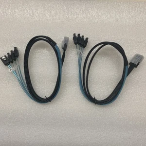 LOT 2x Mini SAS to 4-SATA SFF-8087 Multi-Lane Forward Breakout Internal Cable - Picture 1 of 4