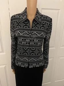 St John SZ6 Evening Suit Paillette & Crystals Shimmer Skirt 20.5 In. Pristine - Picture 1 of 9