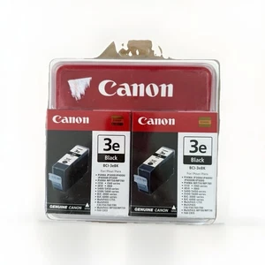 Canon 3e Black Ink Cartridge BCI-3eBK 2 Pack  New Sealed - Picture 1 of 2