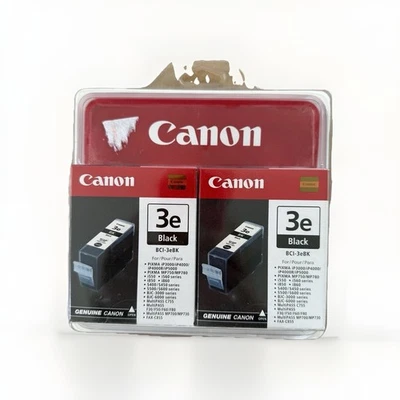 Canon 3e Black Ink Cartridge BCI-3eBK 2 Pack  New Sealed - Image 1 of 2