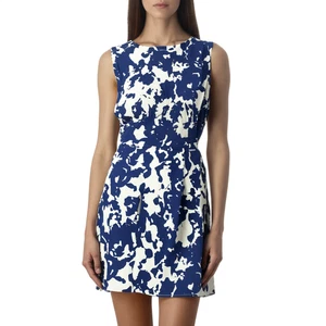 NWT Abercrombie & Fitch White Blue Floral Ruched Sleeveless Mini Dress Size M - Picture 1 of 12