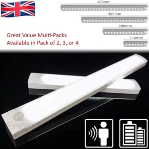 Luces LED recargables debajo del gabinete USB sensor de movimiento cocina armario lámpara Reino Unido - Imagen 1 de 5