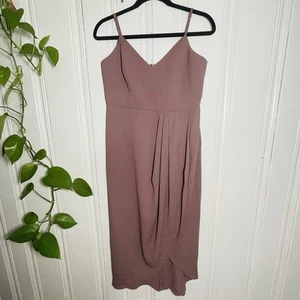 Lulus Women’s Mauve Purple Reinette Spaghetti Strap Midi Fitted Waist Dress Sz M - Picture 1 of 10