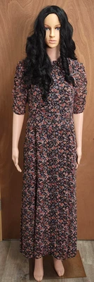 Nanette Lepore платье женщин 4 цветочный макси с подкладкой Puff рукав шифоновое кнопка спереди - Изображение 1 из 4