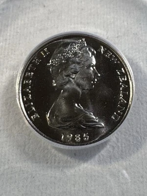 1985 New Zealand 5 Cents Graded MS 68 by ANACS - Image 1 of 4