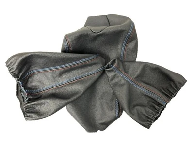 Juego de funda de consola central de cuero y arranque de freno de cambio M/costuras para BMW E46 Foto 1 de 4