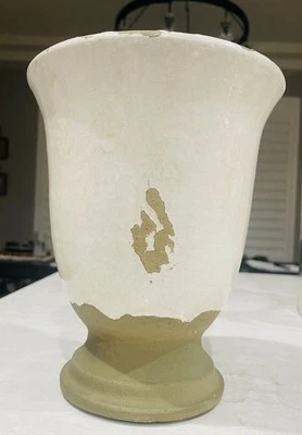 Jarrón Pottery Barn Toscano, Toscana Esmalte Arcilla Terracota, Blanco Foto 1 de 4