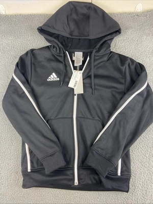 Adidas Sideline SLA Sudadera con Capucha Mujer Pequeña Negra Blanca Cremallera Completa Sudadera IS1082 - Imagen 1 de 4