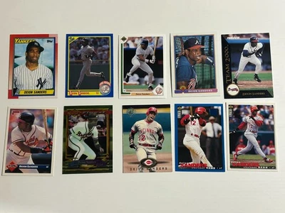 Lote de 10 cartas Deion Sanders 1990-1995 Rookie Topps Donruss Upper Deck Foto 1 de 4