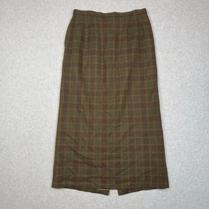 Pendleton Skirt Womens Size 12 Green Plaid Midi Virgin Wool Check Pattern - Picture 1 of 13
