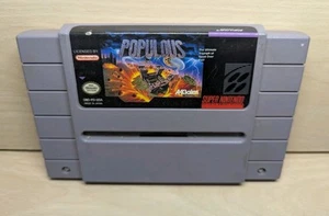 Populous - Authentic Super Nintendo Game SNES - Tested - Picture 1 of 2